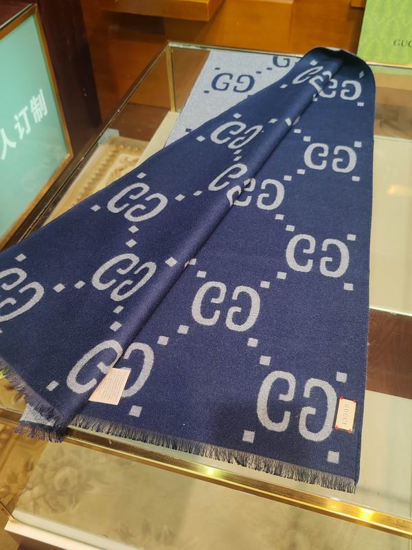 Gucci scarf 35X190cm 91%羊毛9%真丝 E092729
